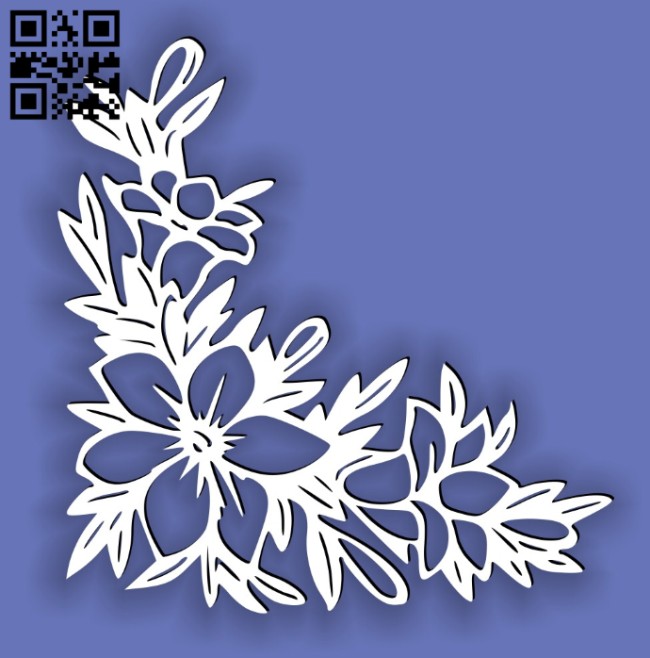 Floral flowers E0014444 file cdr and dxf free vector download for laser cut plasma