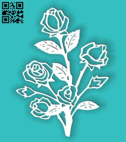 Floral roses E0014446 file cdr and dxf free vector download for laser cut plasma