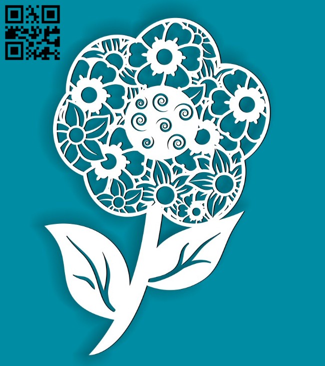 Flower E0014438 file cdr and dxf free vector download for laser cut plasma