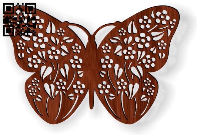 Flower butterfly E0014189 file cdr and dxf freplasma