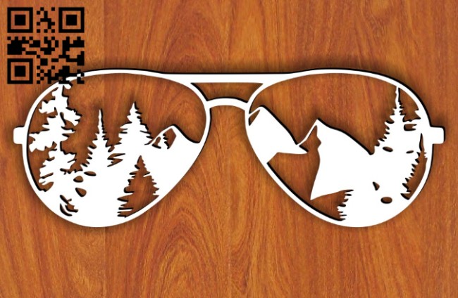 Forest and mountain In sunglass E0014372 file cdr and dxf free vector download for laser cut plasma