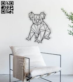 Geometric Koala E0014123 file cdr and dxf free vector download for laser cut plasma