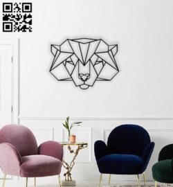 Geometric Wolf E0014125 file cdr and dxf free vector download for laser cut plasma