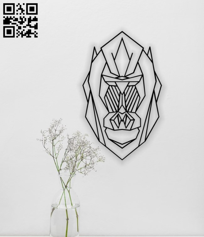 Geometric gorilla E0014126 file cdr and dxf free vector download for laser cut plasma