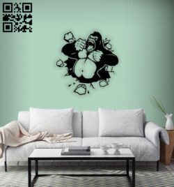 Gorilla wall decor E0014341 file cdr and dxf free vector download for laser cut plasma