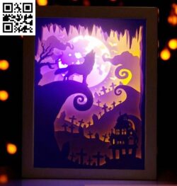 Halloween light box E0014149 file cdr and dxf free vector download for laser cut