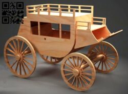 Horse wagon E0014239 file cdr and dxf free vector download for laser cut