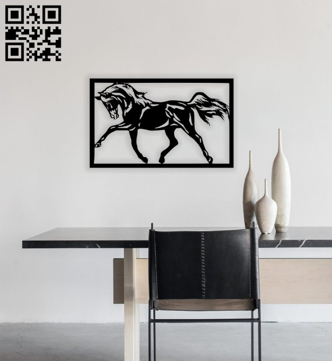 Horse wall decor E0014414 file cdr and dxf free vector download for laser cut plasma