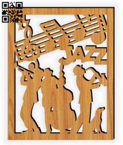 Jazz band E0014134 file cdr and dxf free vector download for laser cut