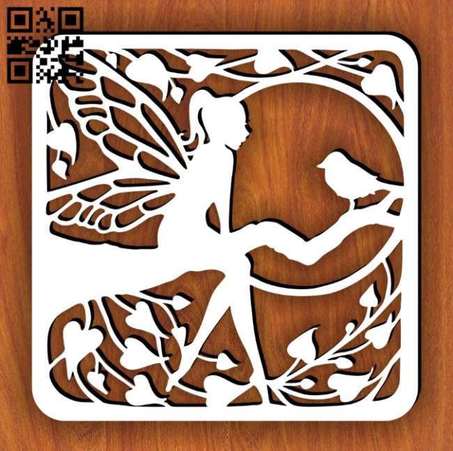 Lady with bird E0014371 file cdr and dxf free vector download for laser cut plasma
