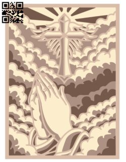 Layered Prayer E0014363 file cdr and dxf free vector download for laser cut