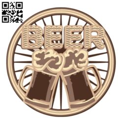 Layered beer E0014144 file cdr and dxf free vector download for laser cut