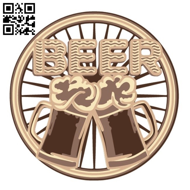 Layered beer E0014080 file cdr and dxf free vector download for laser cut