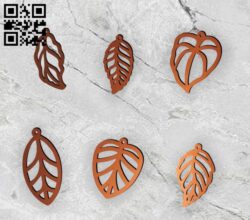 Leaf earring E0014423 file cdr and dxf free vector download for laser cut plasma