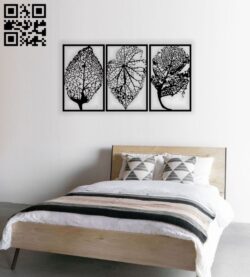 Leaves wall decor E0014318 file cdr and dxf free vector download for laser cut plasma