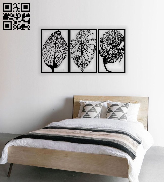 Leafs wall decor E0014318 file cdr and dxf free vector download for laser cut plasma