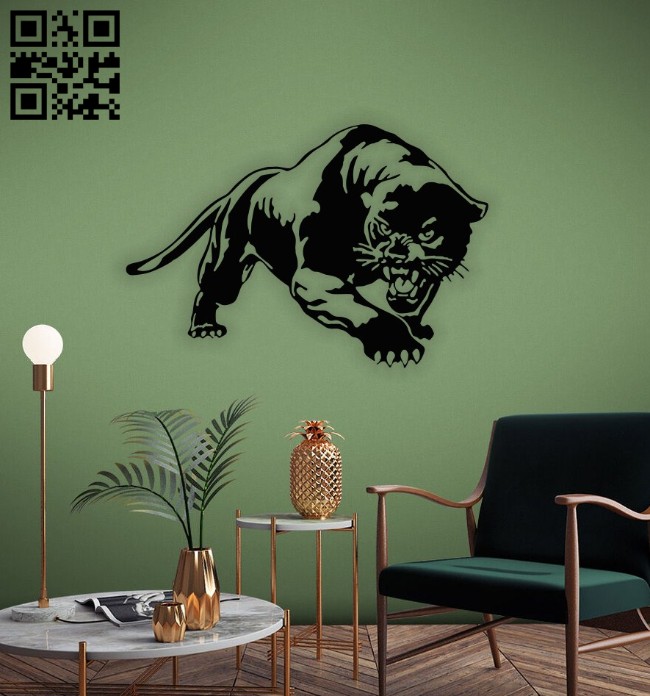 Leopard wall decor E0014342 file cdr and dxf free vector download for laser cut plasma