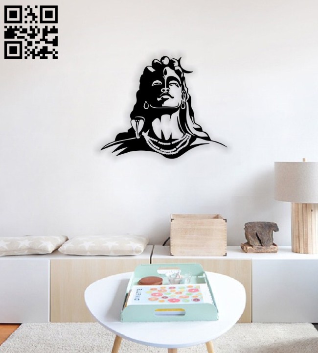 Lord Shiva wall decor E0014260 file cdr and dxf free vector download for laser cut plasma