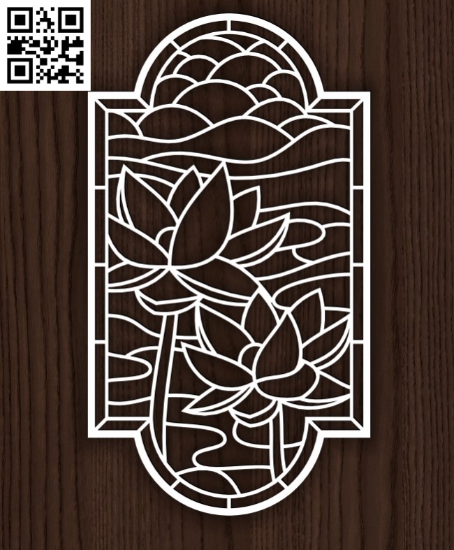 Lotus flower panel E0014172 file cdr and dxf free vector download for laser cut plasma