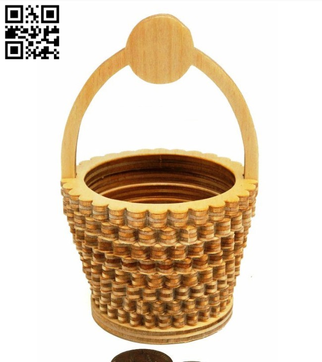 Miniature basket E0014361 file cdr and dxf free vector download for laser cut