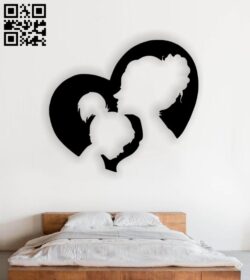 Mother and daughter wall decor E0014353 file cdr and dxf free vector download for laser cut plasma