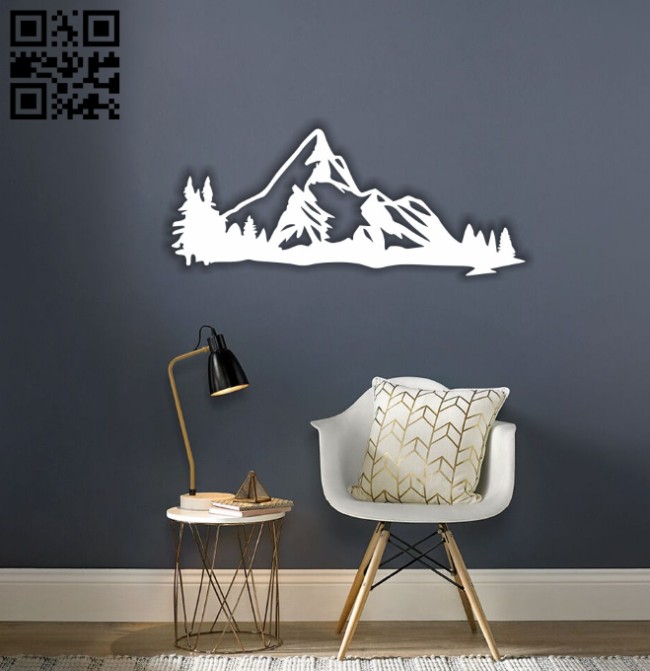 Mountain E0014448 file cdr and dxf free vector download for laser cut plasma