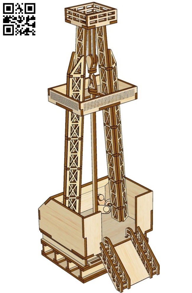Oil rig E0014314 file cdr and dxf free vector download for laser cut