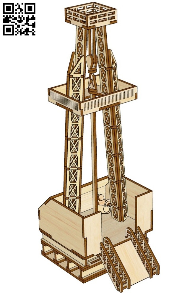 Oil rig E0014314 file cdr and dxf free vector download for laser cut ...