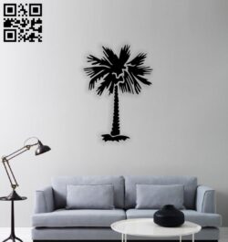 Palm tree E0014435 file cdr and dxf free vector download for laser cut plasma