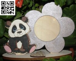 Panda photo frame E0014409 file cdr and dxf free vector download for laser cut