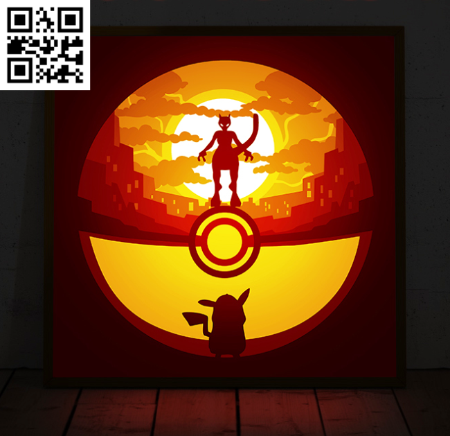 Pokemom light box E0014394 file cdr and dxf free vector download for