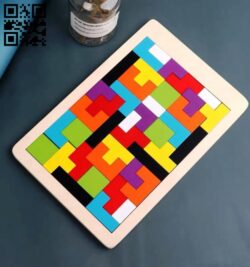 Puzzle tetris E0014077 file cdr and dxf free vector download for laser cut