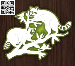 Raccoon E0014148 file cdr and dxf free vector download for laser cut