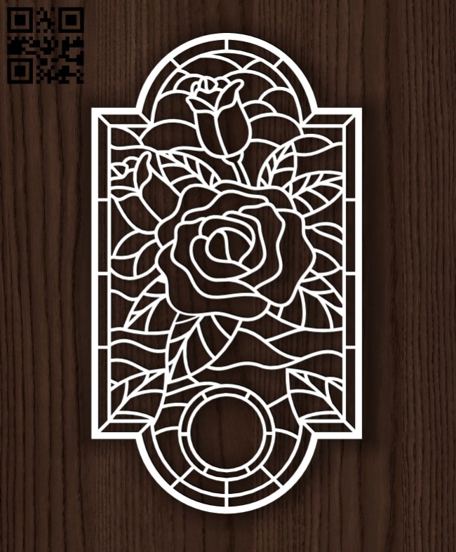 Rose panel E0014170 file cdr and dxf free vector download for laser cut plasma