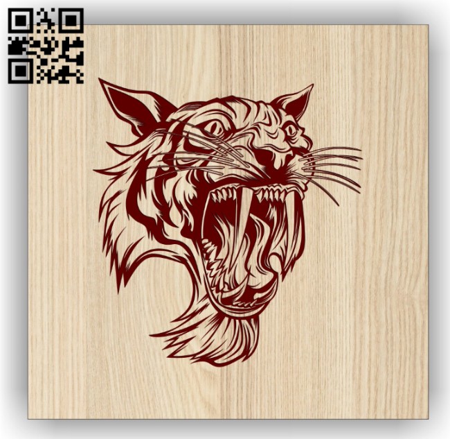 Saber tiger E0014286 file cdr and dxf free vector download for laser engraving machines