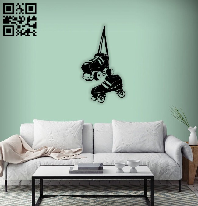 Skaters wall decor E0014403 file cdr and dxf free vector download for laser cut plasma
