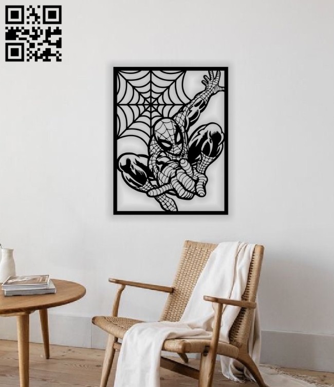 Spider man wall decor E0014216 file cdr and dxf free vector download for laser cut plasma