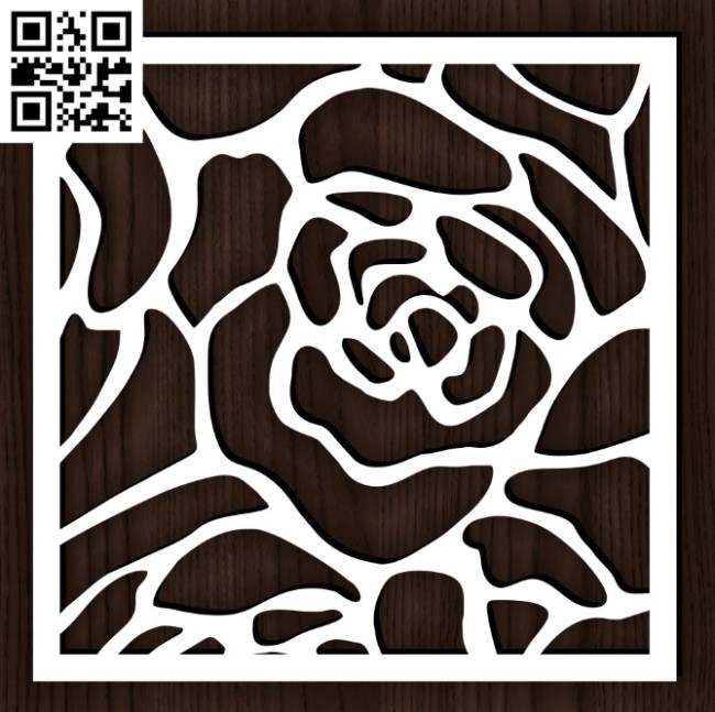 Square decoration E0014393 file cdr and dxf free vector download for laser cut