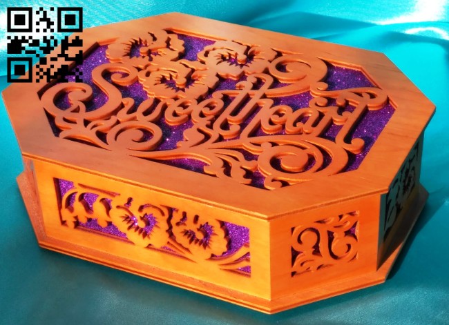 Sweet heart box E0014345 file cdr and dxf free vector download for laser cut