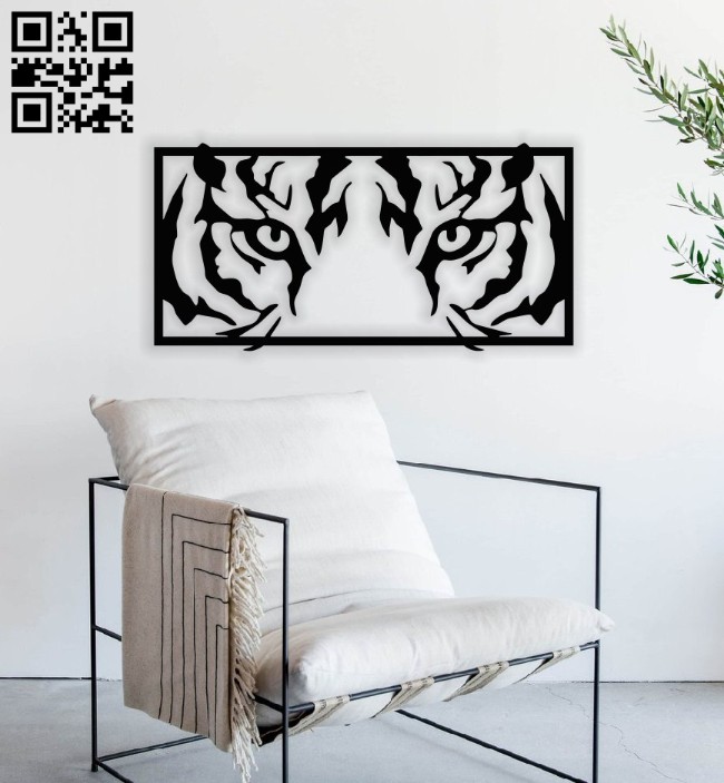 Tiger Eyes wall decor E0014379 file cdr and dxf free vector download for laser cut plasma