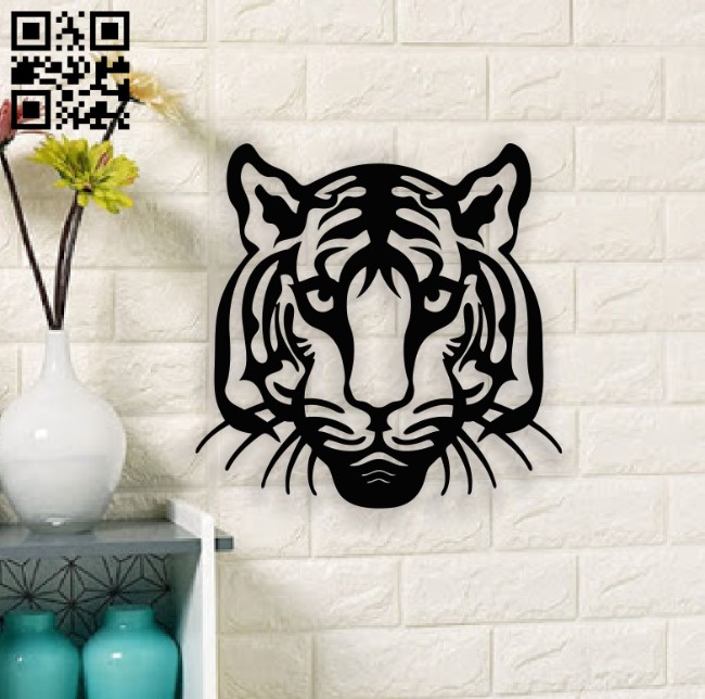 Tiger head E0014136 file cdr and dxf free vector download for laser cut plasma
