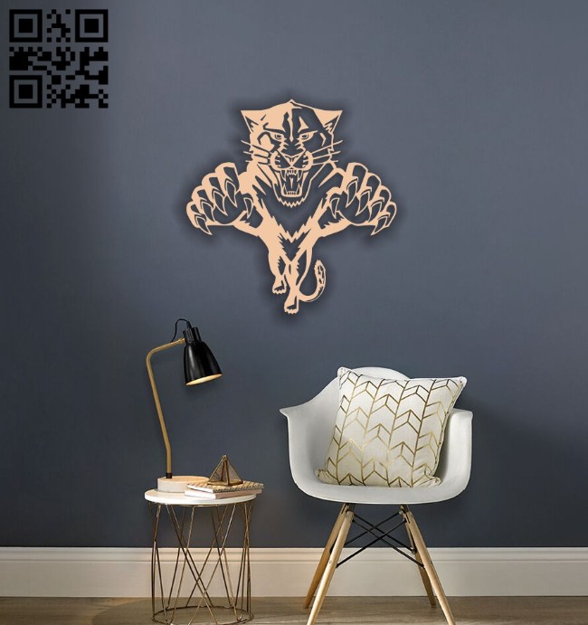 Tiger wall decor E0014199 file cdr and dxf free vector download for laser cut plasma