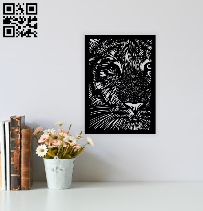 Tiger wall decor E0014405 file cdr and dxf free vector download for laser cut plasma