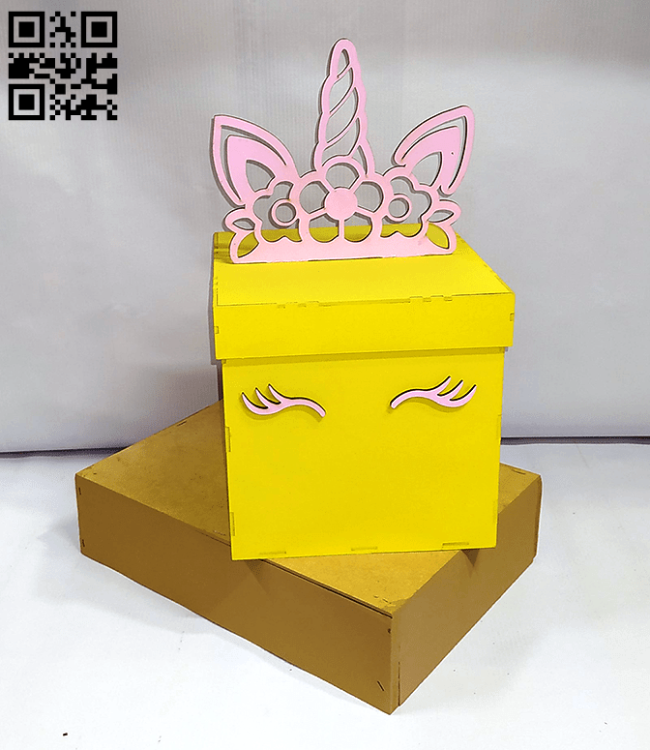 Unicorn box E0014253 file cdr and dxf free vector download for laser cut