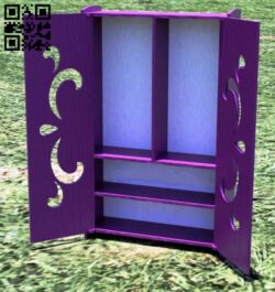 Wardrobe for barbie E0014075 file cdr and dxf free vector download for laser cut