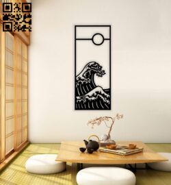 Wave wall decor E0014452 file cdr and dxf free vector download for laser cut plasma