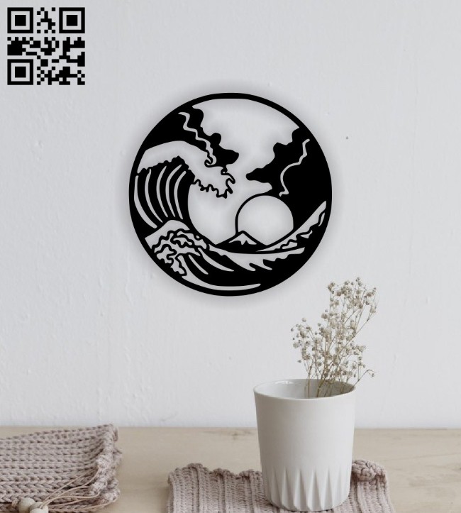 Waves wall decor E0014454 file cdr and dxf free vector download for laser cut plasma