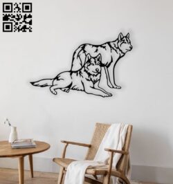 Wolves E0014092 file cdr and dxf free vector download for laser cut plasma