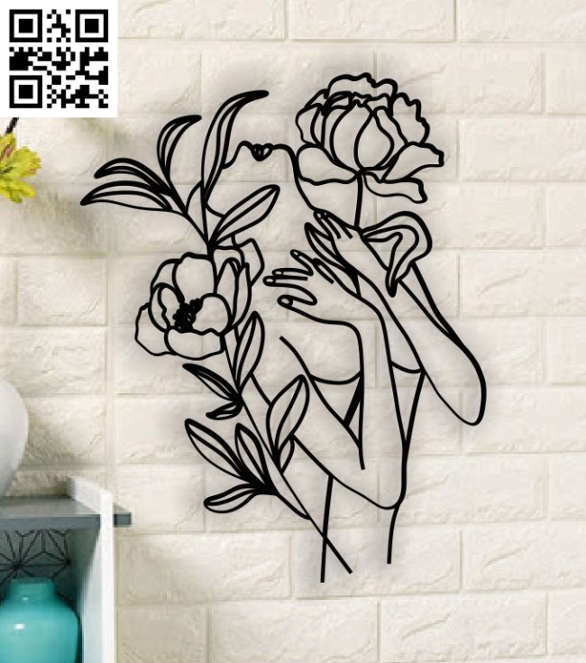 Woman with flowers E0014152 file cdr and dxf free vector download for laser cut plasma