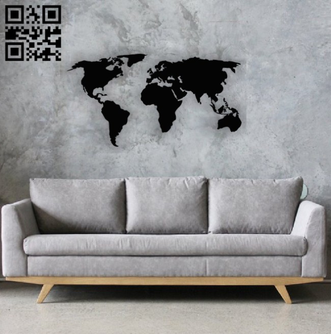 World map E0014264 file cdr and dxf free vector download for laser cut plasma